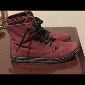 Burgundy Canvas Dr. Martens